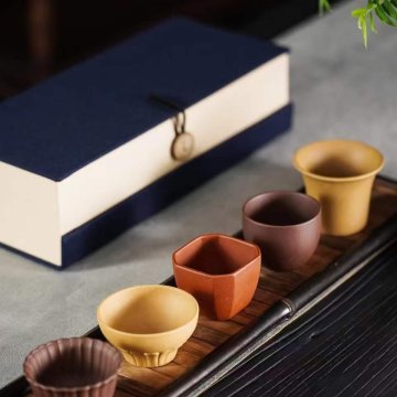 原矿紫砂『五行杯』 万物生灵，道法自然